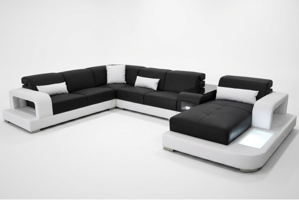 Leder Eck Sofa Eck Wohnlandschaft Garnitur Design Modern Couch Sofas UForm G8006