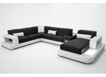 Leder Eck Sofa Eck Wohnlandschaft Garnitur Design Modern Couch Sofas UForm G8006