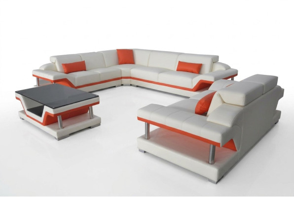 Eck Sofa Polster Couch Sitz Ecke Leder Garnitur Wohnlandschaft Moderne