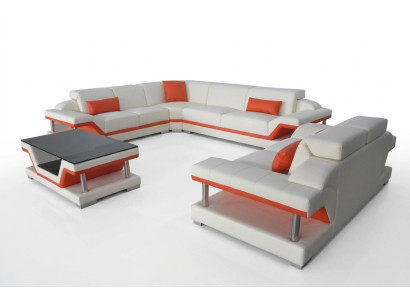 Eck Sofa Polster Couch Sitz Ecke Leder Garnitur Wohnlandschaft Moderne