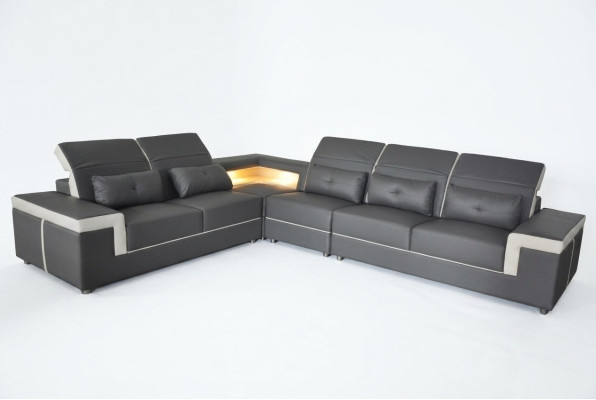 Leder Eck Sofa Couchen Wohnlandschaft Luxus Garnitur Ecke Sofas Polster Couch
