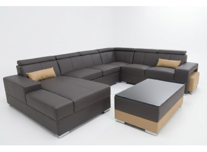 Wohn Leder Landschaft Sofa Couch Polster Garnitur Eck Sofas Sitz Garnituren Neu