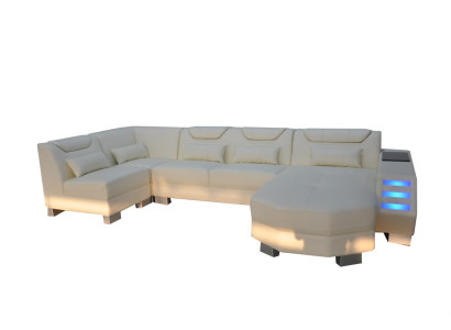 Designer Couch Eck Leder Polster Ecke Sofa Polster Landschaft Zimmer Leder Sitz