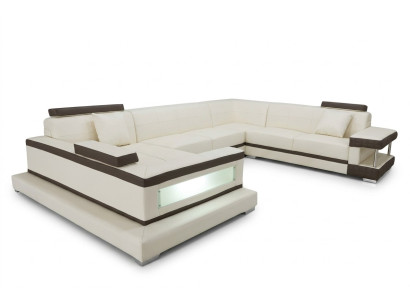 Design Leder Polster Sitz Ecke Leder Sofa Polster Eck Landschaft Zimmer Neu Wohn