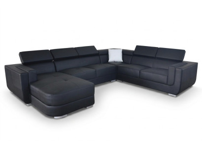 Designer Leder Polster Ecke Sofa Polster Eck Landschaft Zimmer Leder Sitz Big