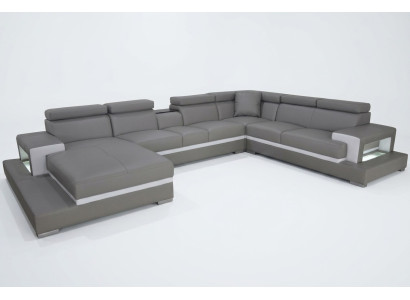 Design Leder Polster Sitz Zimmer Wohn Sofa Eck Sofas Couch Designer Garnitur XXL