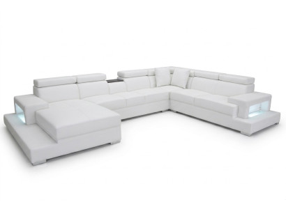Design Leder Polster Sitz Zimmer Eck Wohn Sofa Couch XXL Designer