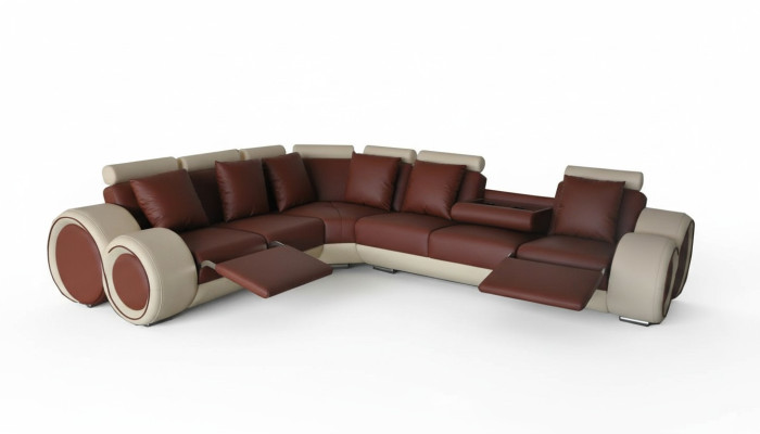 Design Leder Polster XXL Sitz Zimmer Sofa Couch Designer Eck Garnitur