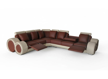 Design Leder Polster XXL Sitz Zimmer Sofa Couch Designer Eck Garnitur