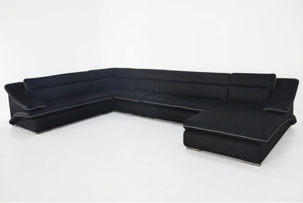 Eck Sofa Leder Couch Eck Garnitur Ecke Landschaft U Form Polster Neu