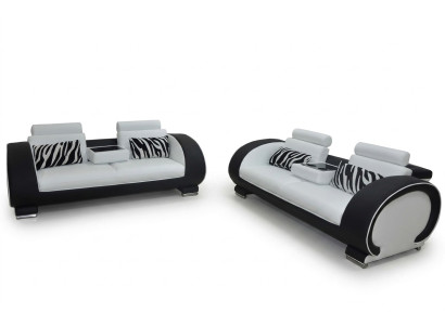 Sofa Couch Sitz Polster Komplett Set Garnitur 3+3 Sofas Designer Couchen Leder