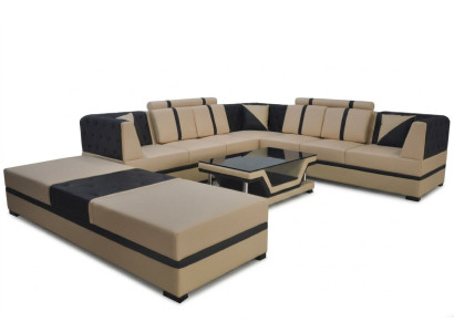 Eck Sofa Couch Wohnlandschaft Leder Ecke Couchen Polster Sitz Garnitur