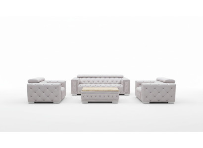 Couch Set Garnitur Polster Leder Design Chesterfield Sofagarnitur 3+2 Sitzer Neu