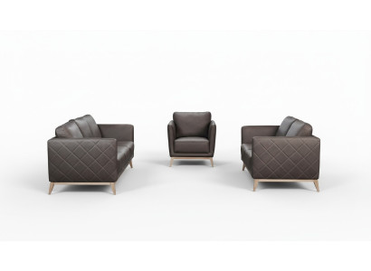 Sofagarnitur Set 3+2 Sitzer Leder Couchen Sofa Polster Garnitur Sofas
