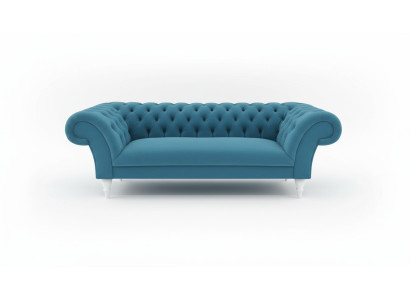 Textil 3 Sitzer Blau Stoff Design Couch Polster Sofas Modern Sofa Chesterfield