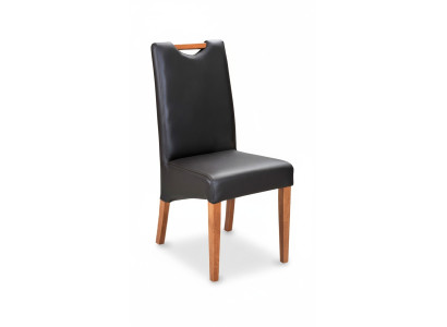 Design Sessel Polster Set 4x Stuhl Holz 100% Leder Stühle Gastro Esszimmer