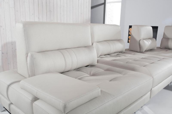 Ecksofa Wohnlandschaft Polster Eck Sofa Sitz Garnitur Moderne 100% Leder Couch