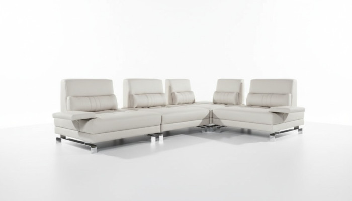 Ecksofa Wohnlandschaft Polster Eck Sofa Sitz Garnitur Moderne 100% Leder Couch