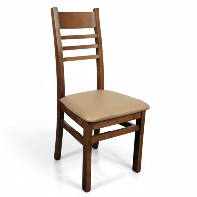 Set 4x Sessel Stuhl Design Holz Leder Polster Stühle Gastro Esszimmer