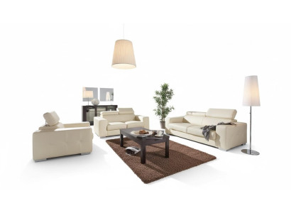 Sofagarnitur 3+1 Sitzer Set Design Sofas Polster Couchen Leder Deko Relax