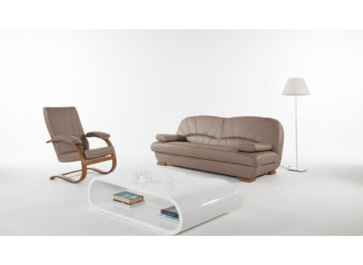 Klassische Wohnzimmer Garnitur 3+1+1 100% Vollleder Couch Sitz Sofa
