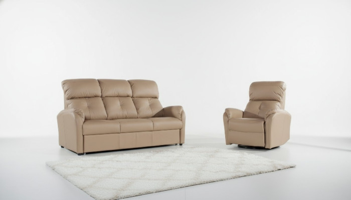 Sofagarnitur 3+2+1 Sitzer Set Sofa Polster Couch Leder Relax Elektrischer