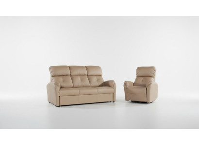 Echtleder Sofagarnitur 3+1 Sitz Modernes Sofa Couch Design Deko Polster