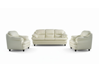 Sofagarnitur 3+1 Sitzer Set Design Sofas Polster Deko Couchen Leder Relax