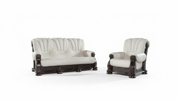 Klassische Dreisitzer Couch Polster Sofa 3 Sitzer Leder Couchen Ledersofa