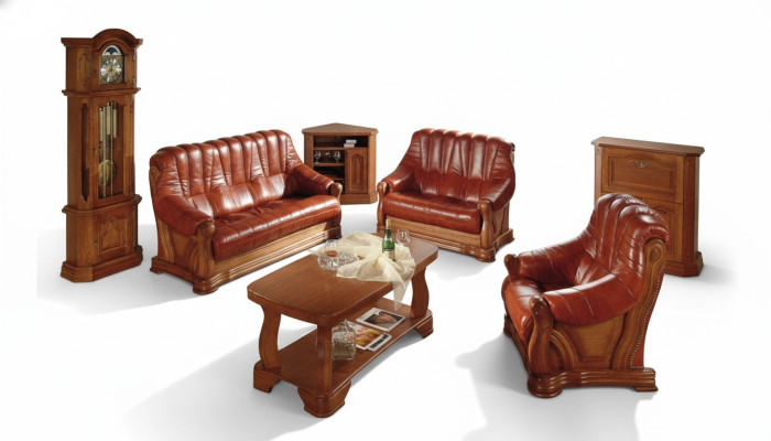 Komplettes Ledersofa Set Ledercouchen Luxus Wohnzimmer Sofas 3+2