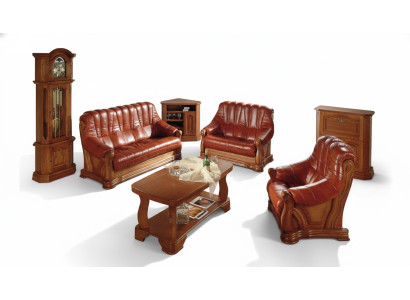 Komplettes Ledersofa Set Ledercouchen Luxus Wohnzimmer Sofas 3+2