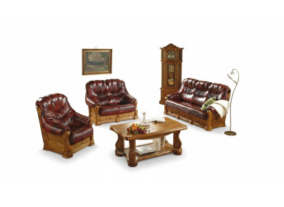 Garnitur 3+2 Sitzer Couch Polster Garnituren Sitz Set 100% Italienisches Leder