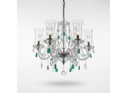 Design Bohemia Kronleuchter Deckenleuchten Blau Kristall Lampe Leuchten