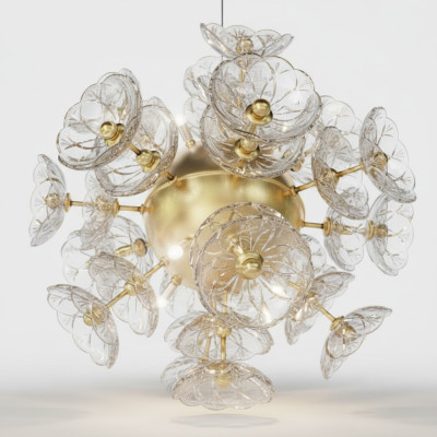 Decken-Pendelleuchte Deckenleuchte Kronleuchter Elite Bohemia Blume Neun