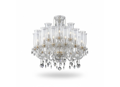 XXL Lampe 24x Kronleuchter Palast Villa D'Este Lichter Kristall Lampe Kronleuchter