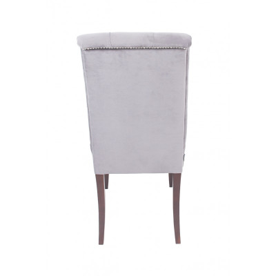 Exklusiver Grauer Chesterfield Stuhl Luxuriöser Einsitzer Designer Esszimmer Stühle