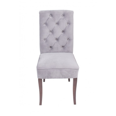 Exklusiver Grauer Chesterfield Stuhl Luxuriöser Einsitzer Designer Esszimmer Stühle
