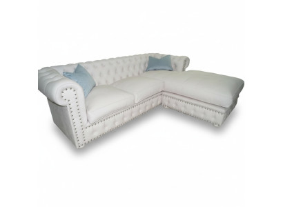 Sofa Samt Ecksofa Chesterfield Textil Stoff Eckcouch Polster Couch Eckgarnitur