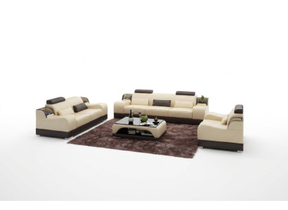 Design Sofagarnitur Couch Polster Sofas Leder 3+2 Sitzer Komplett Set Neu Modern