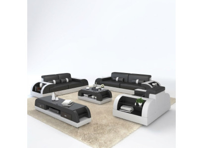 Sofagarnitur Couch Polster Sofa 3+1 Komplett Set Garnituren Design Leder 2tlg.