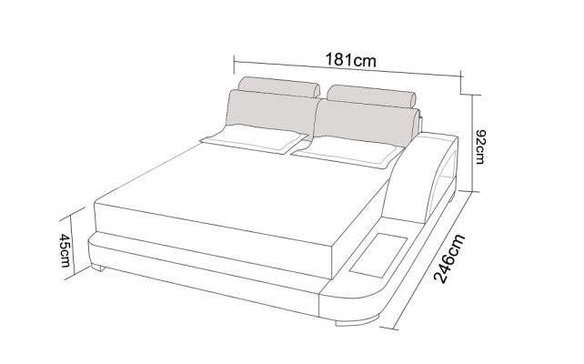 Wasserbett mit USB Hotel Doppelbett Betten Komplett Lederbett Polsterbett Wasser