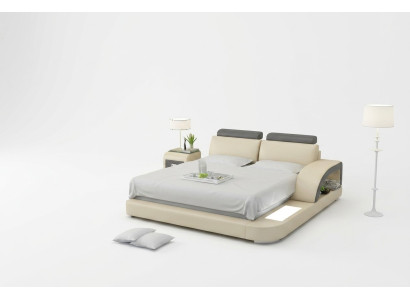 Wasserbett mit USB Hotel Doppelbett Betten Komplett Lederbett Polsterbett Wasser