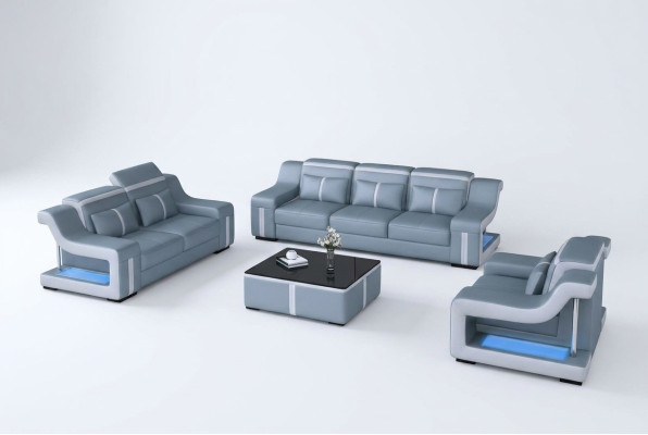 Sofagarnitur 3+1 Sitzer G8047D Couch Polster Sitz Garnitur Sofa Wohnzimmer Leder
