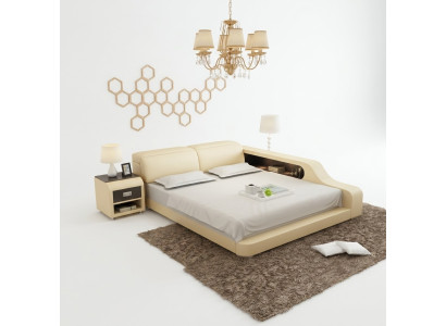Wasserbett Hotel Doppelbett Betten Komplett Lederbett Wasser Mit USB Polsterbett