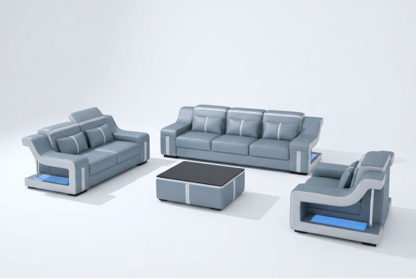 Design Multifunktions Couch Relax Sofa Leder Polster Couchen Dreisitzer 3er Neu