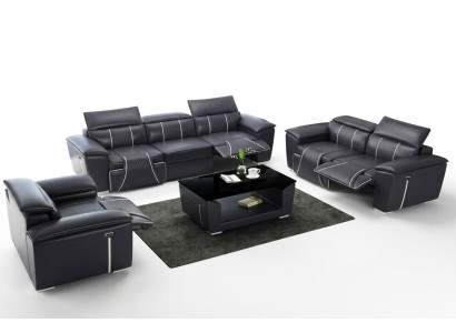 Sofagarnitur Couch Polster Sofa 3+3 Komplett Set Design Leder 2tlg. Garnituren