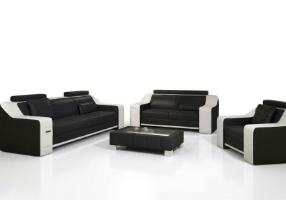 Sitz Garnitur Sofa Leder Polster 3+2+1 Design Couch Moderne Garnituren Sofas USB