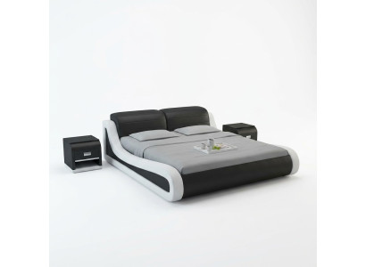 Wasserbett Hotel Doppelbett Betten + USB Komplett Lederbett Wasser Polsterbett