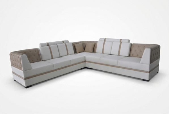 Ledersofa Couch Wohnlandschaft Eck Garnitur Design Modern Sofa USB L Form A1128