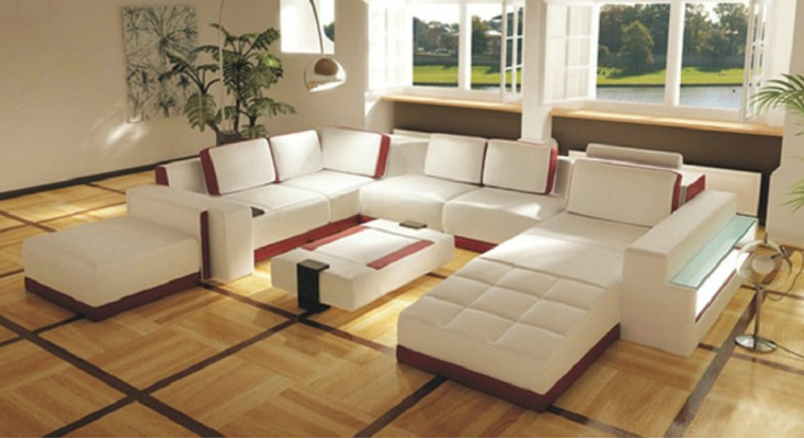 Sofa Couch Ecksofa Valentin UForm Luxus Designersofa Ledercouch LED Leder Modern